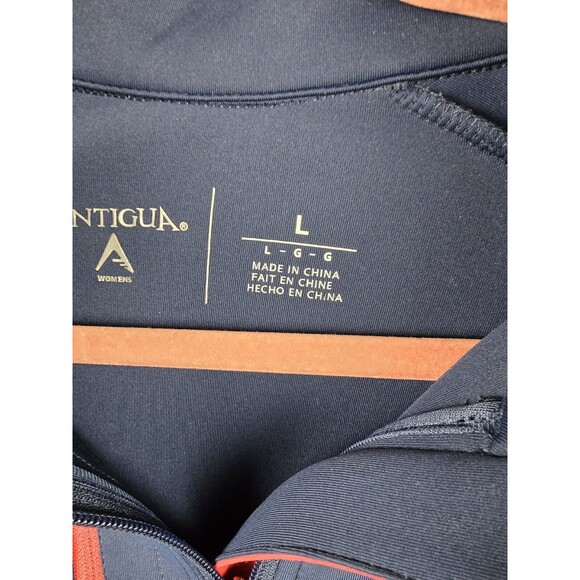 New England Patriots Antigua Jacket Womens Large  Navy Red Trim Full Zip - Picture 14 of 14